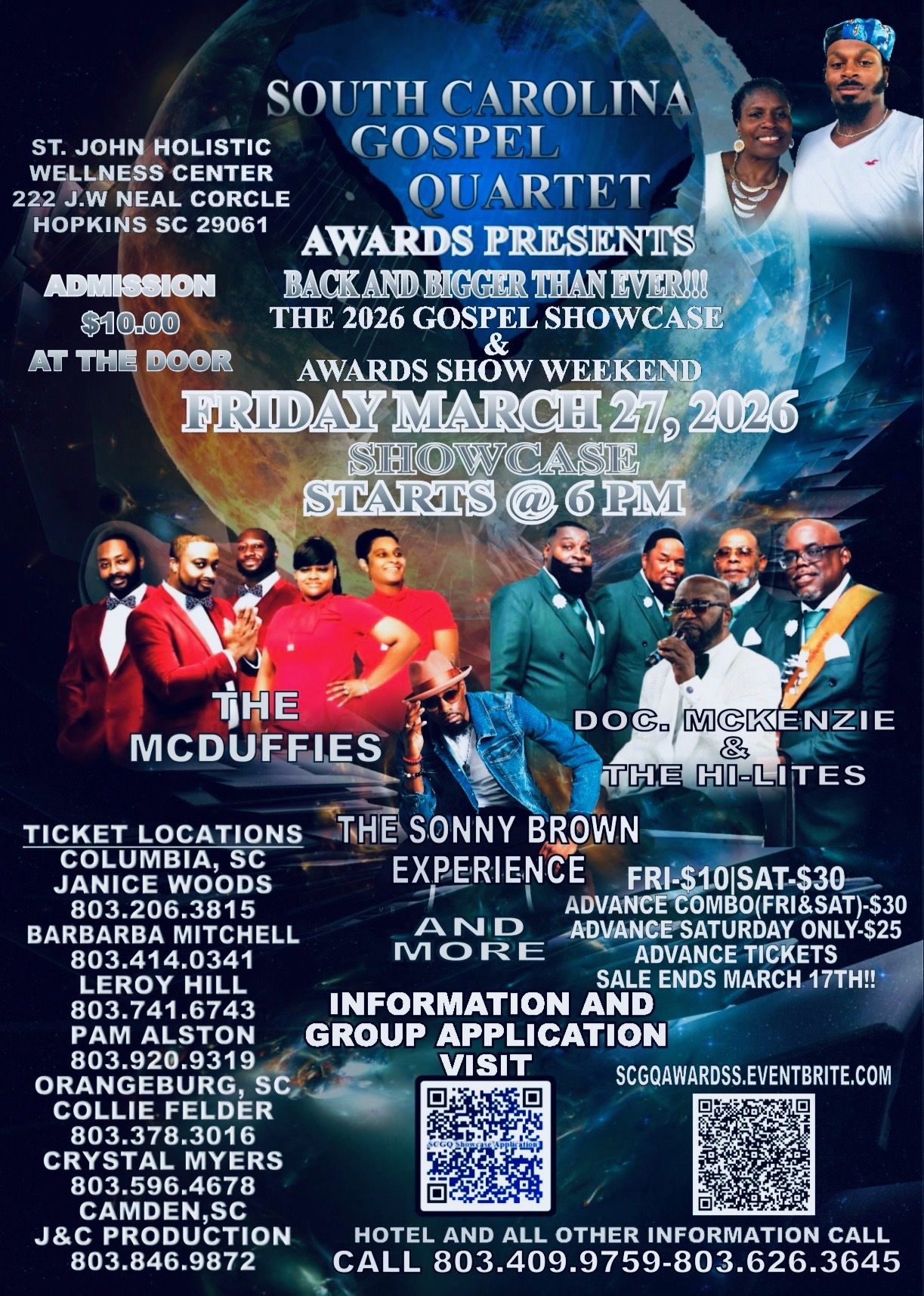 SC Gospel Quartet Awards Presents The 2026 Gospel Showcase And Awards Show Weekend